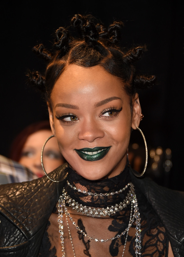 LOS ANGELES, CA - MAY 01: Recording artist Rihanna backstage at the 2014 iHeartRadio Music Awards held at The Shrine Auditorium on May 1, 2014 in Los Angeles, California. iHeartRadio Music Awards are being broadcast live on NBC. (Photo by Jason Merritt/Getty Images for Clear Channel)
