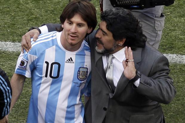 PHOTO: Messi and Maradona. Photo Credit: lanacion.com